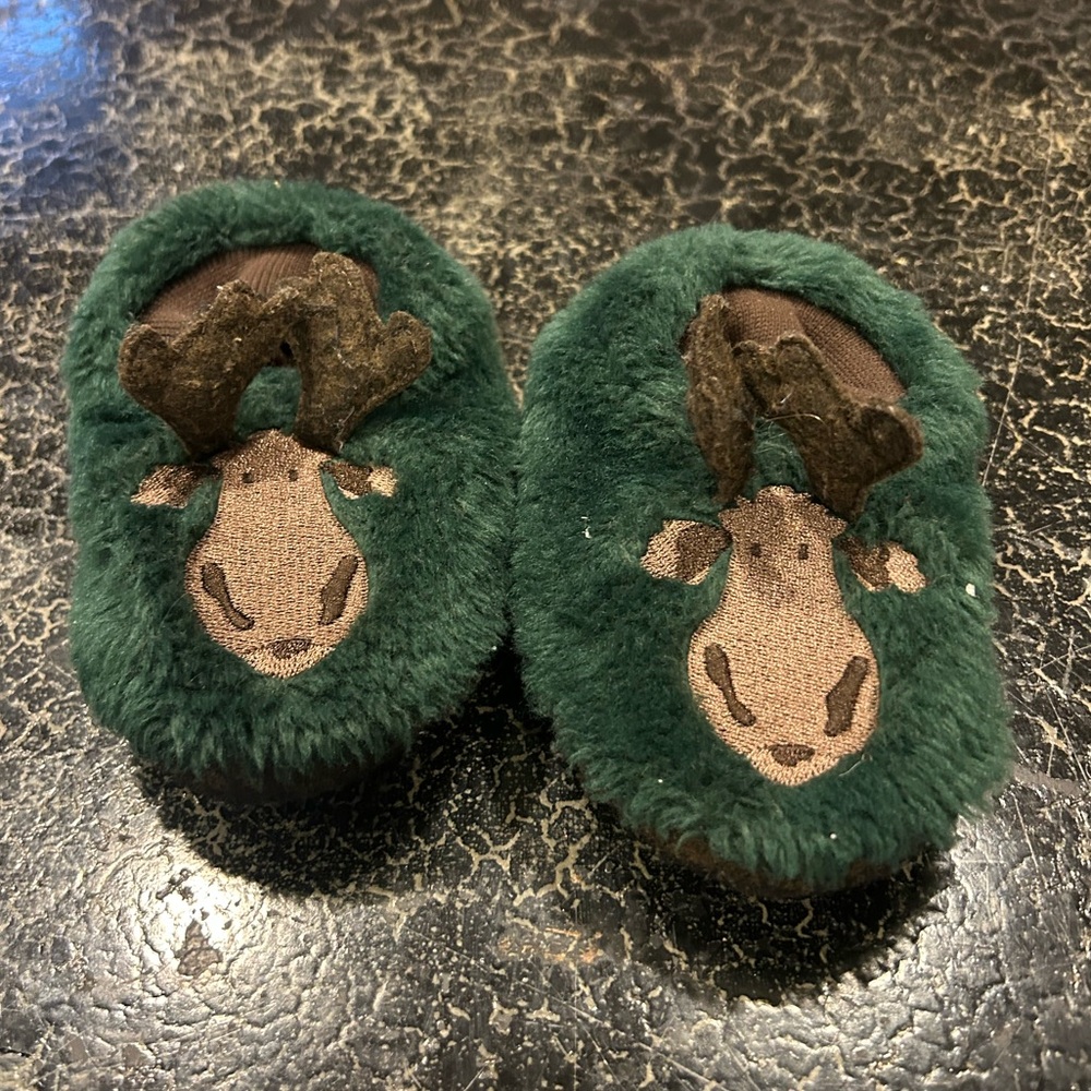 LL Bean Toddler Moose Slippers Size 5-6
